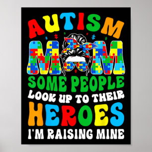 Póster Madre del autismo criando a héroe Groovy desordena
