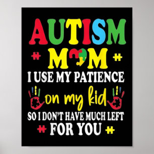 Póster Madre del autismo criando a héroe Groovy desordena