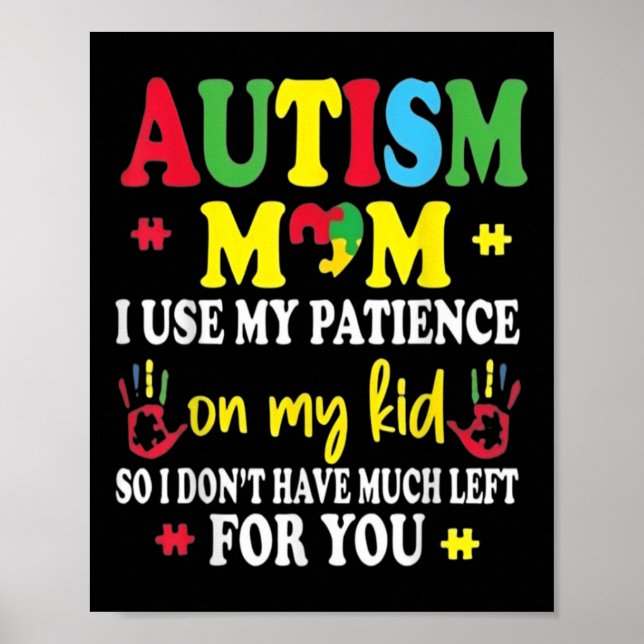 Póster Madre del autismo criando a héroe Groovy desordena (Frente)