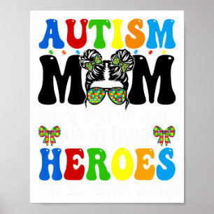 Póster Madre del autismo criando a héroe Groovy desordena