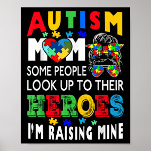 Póster Madre del autismo criando a héroe Groovy desordena