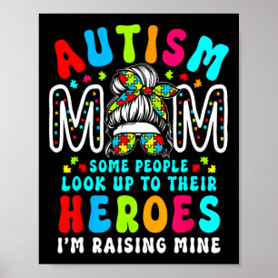 Póster Madre del autismo criando a héroe Groovy desordena