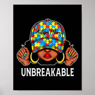 Póster Madre del autismo, inquebrantable conciencia del a