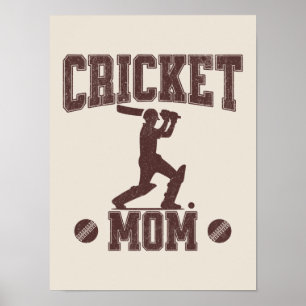 Póster Madre del cricket Entusiasta del deporte amante de