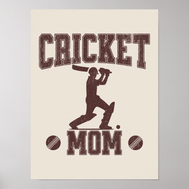 Póster Madre del cricket Entusiasta del deporte amante de (Frente)
