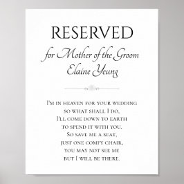 Póster Madre del novio, estoy en el Boda conmemorativo de