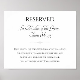 Póster Madre del novio, estoy en el cielo por tu Boda