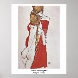 Póster Madre E Hija Por Egon Schiele