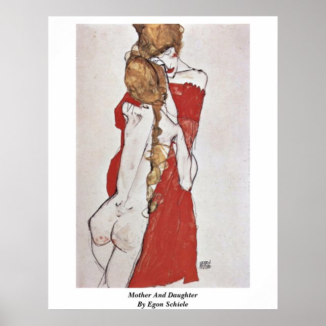 Póster Madre E Hija Por Egon Schiele (Frente)