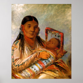Póster Madre e hijo de la India, por George Catlin-1836