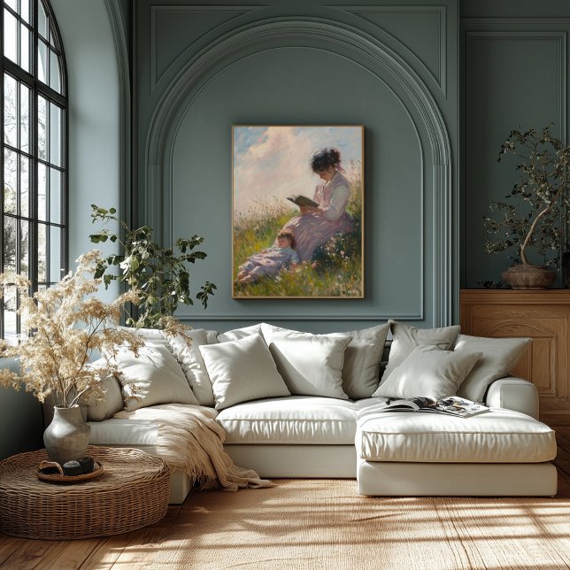 Póster Madre e hijo en Sunlit Meadow - Impresionista (Subido por el creador)