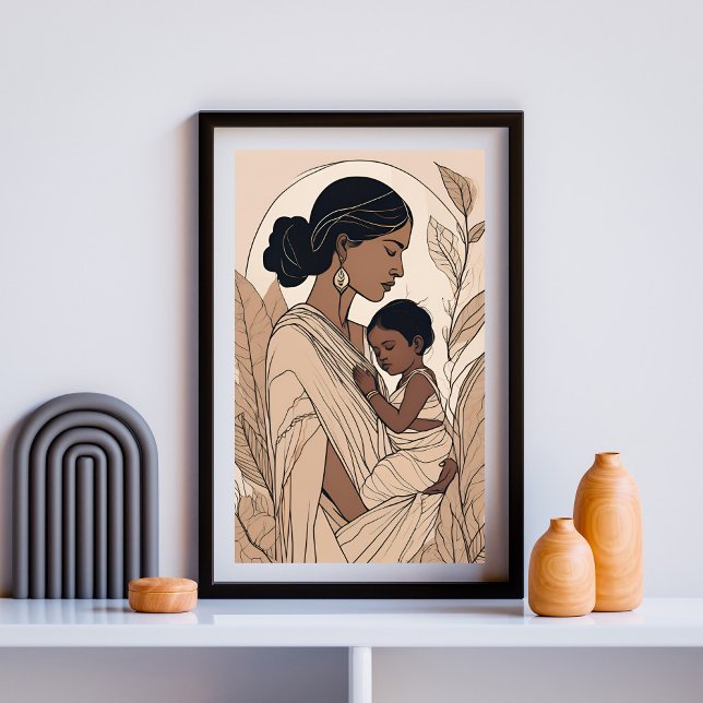 Póster Madre e hijo indios (Subido por el creador)