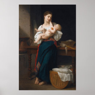Póster Madre e hijo (por Bouguereau)