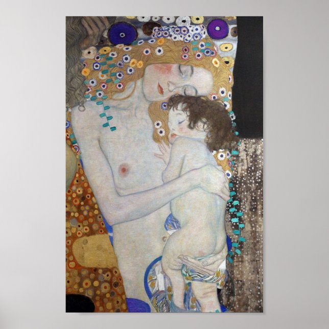 Póster Madre e hijo por Gustav Klimt (Frente)