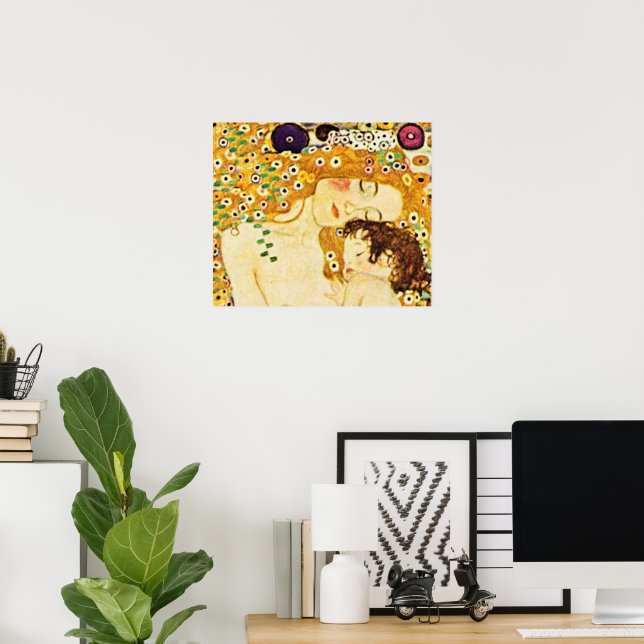 Póster Madre e hijo por Gustav Klimt (Oficina en casa)