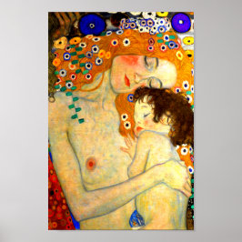 Póster Madre e hijo por Gustav Klimt Art Nouveau