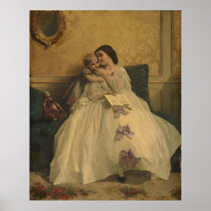 Póster Madre e hijo por Gustave Leonard de Jonghe