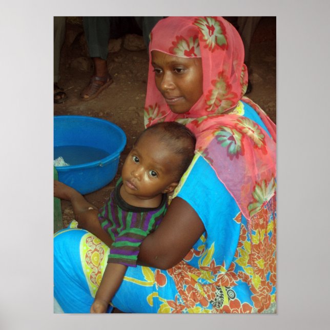 Póster Madre e hijo poster etíope (Frente)