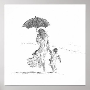 Póster Madre e hijo Sri Lanka