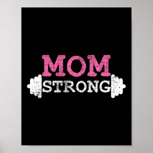 Póster Madre fuerte Mamá Mamá Fitness Peso De Construcció