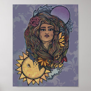 Póster Madre Gaia Diosa de la Tierra Tarot el mundo