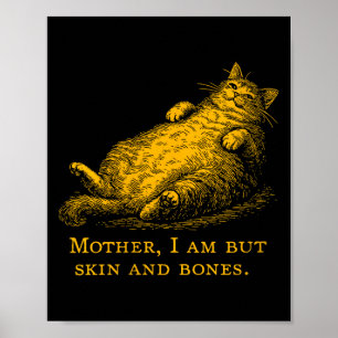 Póster Madre Gata Femenina Soy Pero Piel Y Huesos Diverti