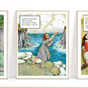 Póster Madre Goma Nursery Rhyme Lady Bird Fly Nursery
