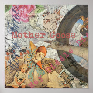 Póster Madre Gosa Nursery Rhyme Fairy Tale