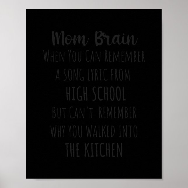 Póster Madre graciosa de MOM BRAIN cita Chiste sarcasmo (Frente)