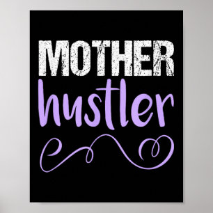 Póster Madre Hustler Cita Morado _ Mamá Vida Diciendo Fun