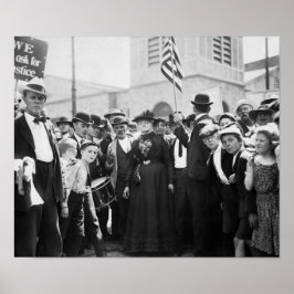 Póster Madre Jones con trabajadores en huelga - 1903