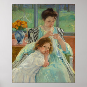Póster Madre joven masticando
