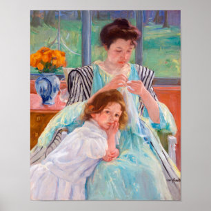 Póster Madre joven masticando, Mary Cassatt