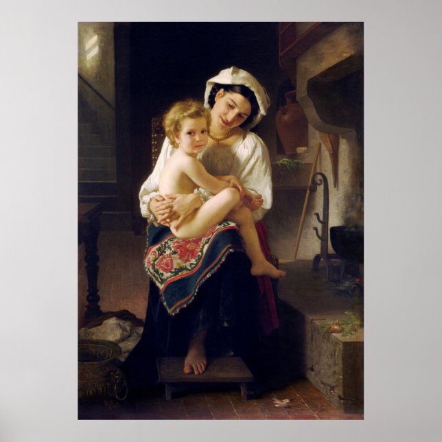 Póster Madre Joven Mirando A Su Hijo (Frente)