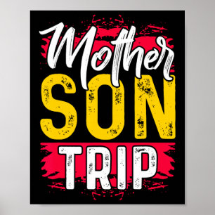 Póster Madre madre hijo viaje camiseta veraniega familia 