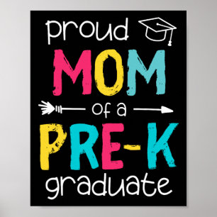 Póster Madre madre prek familia de preescolar con graduad