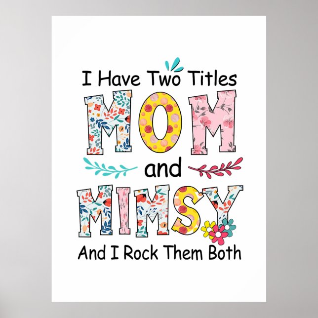 Póster Madre Madre Y Cumpleaños Floral De Mimsy (Frente)