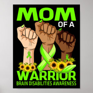 Póster Madre Mano De Un Guerrero Con Discapacidad Cerebra