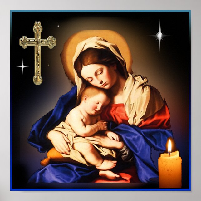 Póster Madre María y Niño Jesús (Frente)