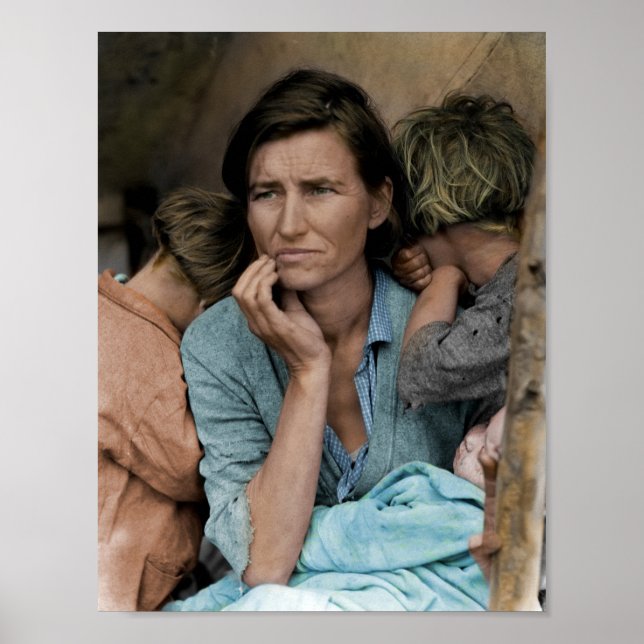 Póster Madre migrante de Dorothea Lange 1936 (Frente)