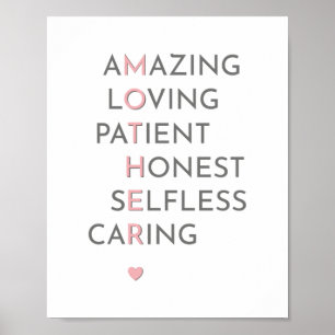 Póster Madre moderna, crucigrama de palabras clave Día de