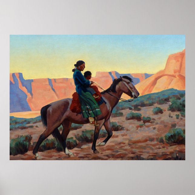 Póster Madre navajo, 1945, de Maynard Dixon (Frente)