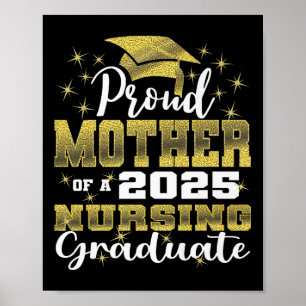Póster Madre Orgullosa Cl de 2025 Graduada de Enfermería