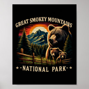 Póster Madre Oso Negro Gran Parque Nacional Smokey Mounta