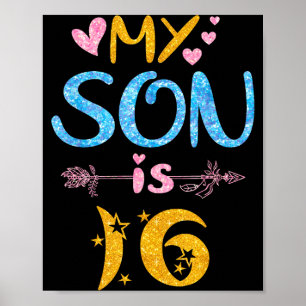 Póster Madre padre mamá papá feliz cumpleaños hijo tiene