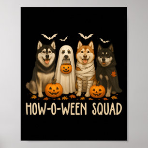Póster Madre Perro Husky Fantasma de Halloween Amante Hus