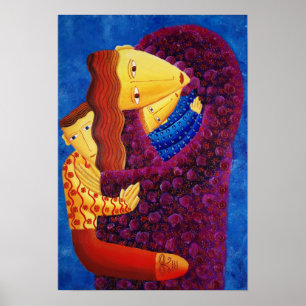 Póster Madre que celebra a sus dos hijos