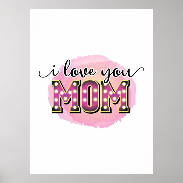 Póster Madre Regalo te amo a mamá (Frente)
