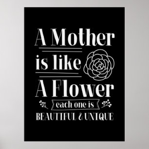Póster Madre Regalo Una Madre Es Como Una Flor