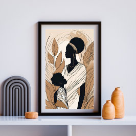 Póster Madre sagrada - Abrazando la maternidad africana